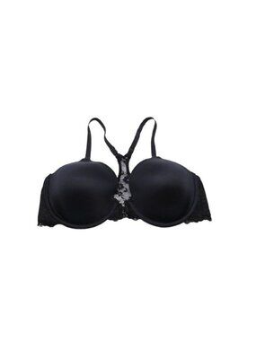LN Maidenform One Fab Fit Lace T-Back Shaping Underwire Front Close Bra Black Si